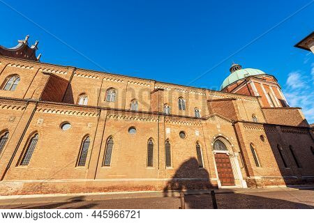Vicenza. Side Facade Of The Cathedral Of Santa Maria Annunciata In Gothic Renaissance Style, Viii Ce