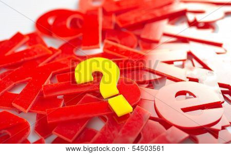 Question Mark Letter Closeup