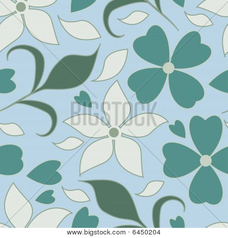 ลวดลายที่มี leafs และดอกไม้