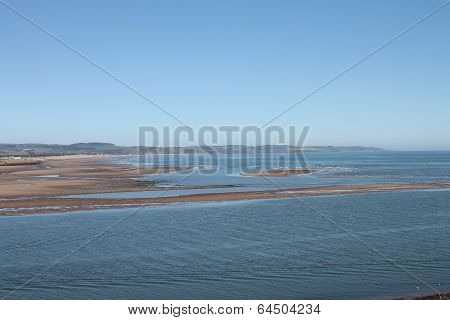 Beach and mouth of River South Esk Montrose Scotland