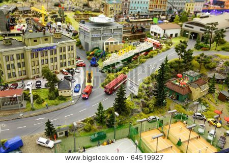 Saint Petersburg, RUSSIA - August 25: Fragment Big Grand Maket Russia, St. Petersburg 25, 2013 in Russia. Grand Maket Russia the world's largest model of Russia from Kaliningrad to the Far East.