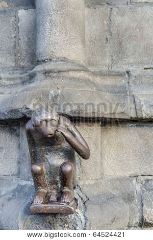 Guardhouse Monkey Statue In Mons, Belgium.
