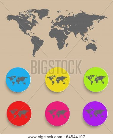 World Map. Vector