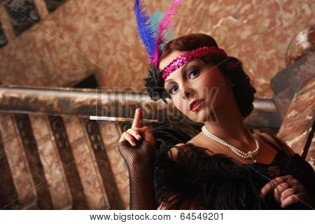 Portrait of an tractive elegant young woman.
