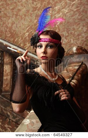 Portrait of an tractive elegant young woman.