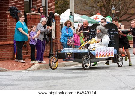 Team Pushes Bed Of Moses In Annual Fundraiser Race