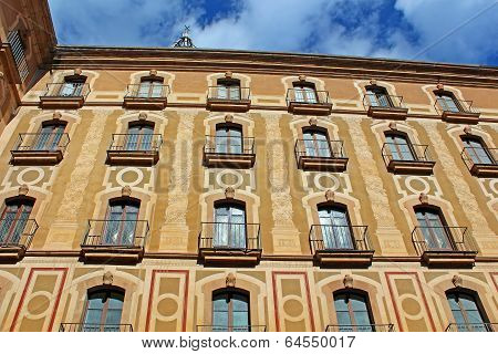 Santa Maria De Montserrat Abbey In Monistrol De Montserrat, Catalonia, Spain