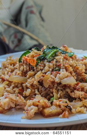Fried rice with pork ,Foods Thailand