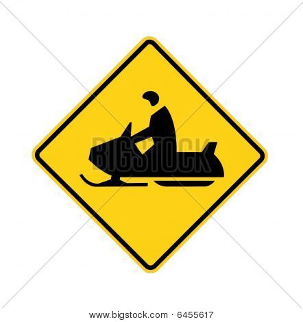 road sign - snowmobiler