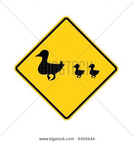 road sign - ducks crossing