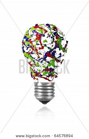 Red Blue Green Paint Splah Made Light Bulb