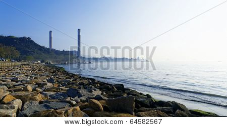 electric power station at day