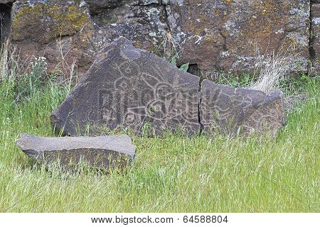 Native Indian Mythical Animals Petroglyph