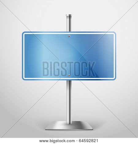 Blank blue metal board. Template for a text