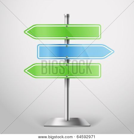 Blank metal arrow boards. Template for a text