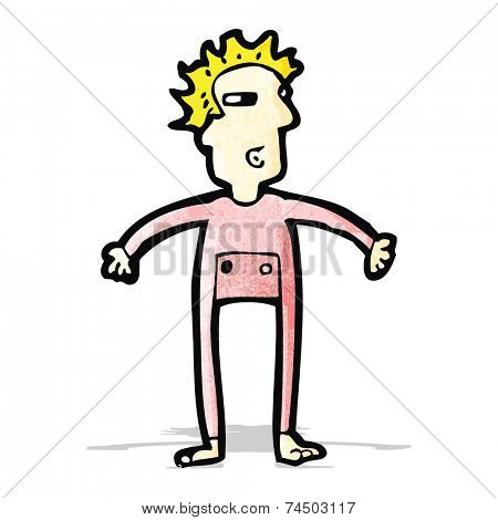 cartoon man in long underwear