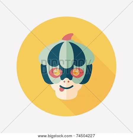 Pumpkin Monster Flat Icon With Long Shadow,eps10