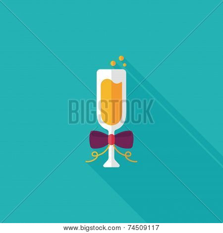 Champaign Flat Icon With Long Shadow, Eps10