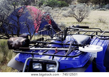 Detail Of A Metal Detector Mounted On A Quad
