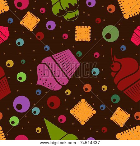 Vector seamless dessert background. Eps10