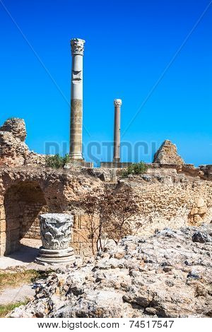 Ruins Of Antonine Baths At Carthage, Tunisia
