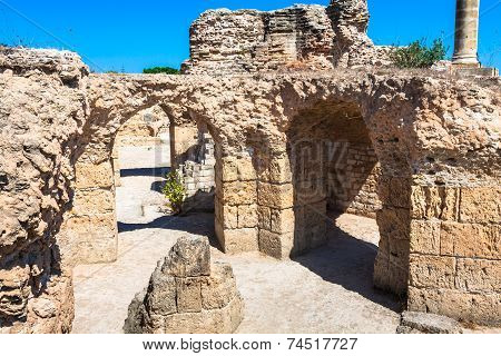 Ruins Of Antonine Baths At Carthage, Tunisia