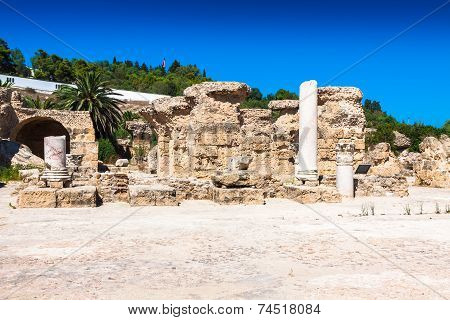 Ruins Of Antonine Baths At Carthage, Tunisia