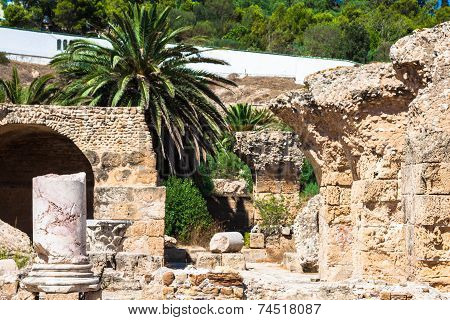 Ruins Of Antonine Baths At Carthage, Tunisia