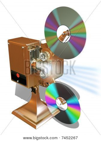 Película projecter mostrar movimiento de disco cd
