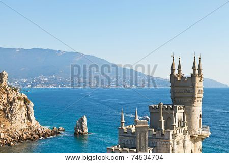 Swallow's Nest Castle And Rock Parus (sail) Crimea