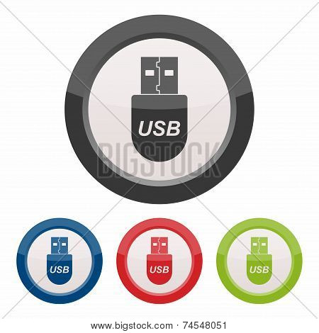 USB flash drive, universal serial bus icon