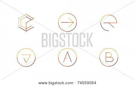 Logo set thin line clean style - business icons, branding emblems