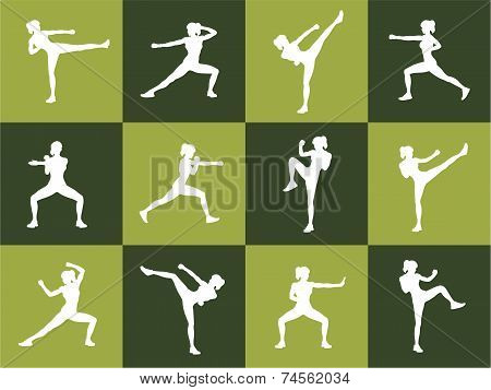 Young woman body combat and fitness