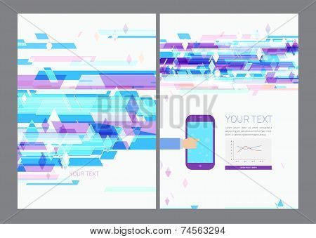 Abstract modern bright multicolored rectangles flyer