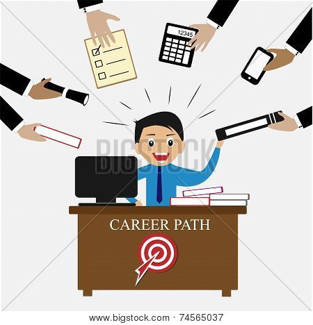 Passion for hard working of successful concept