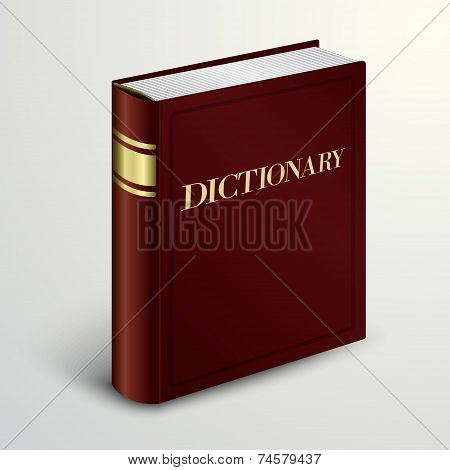 Vector red dictionary book