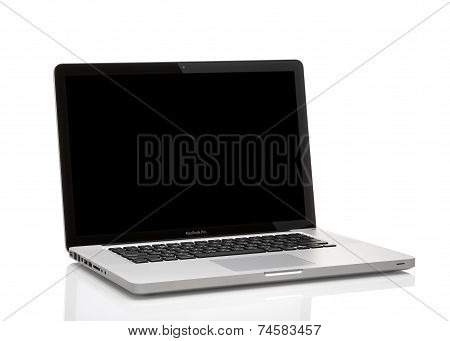 MOSCOW, RUSSIA - APRIL 24 , 2014: Photo of a MacBook Pro. MacBook Pro is a laptop developed by Apple