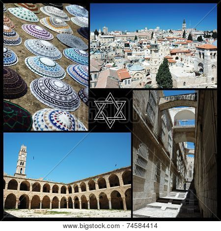 Collage Of Israel Landmarks ,motherland Of Three Main World Religions - Judaism,christianity,Islam