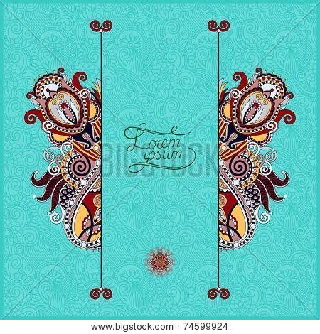 unusual floral ornamental template with place for your text, ori
