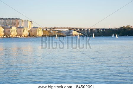 Traneberg bridge and sailboats