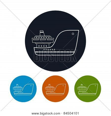 Icon  cargo ship, vector illustration