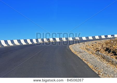 Mountain highway and landscape. North Caucasus travel.
