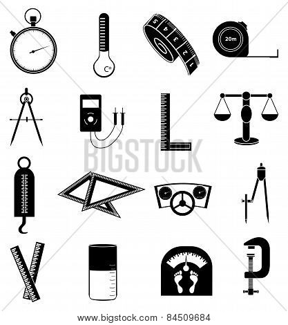 measurement tools icons set
