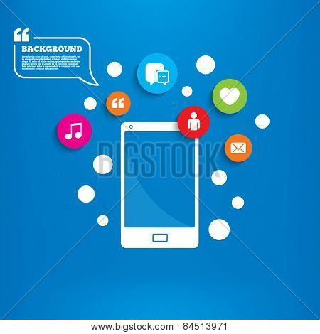 Social media icons. Chat speech bubble and Mail.