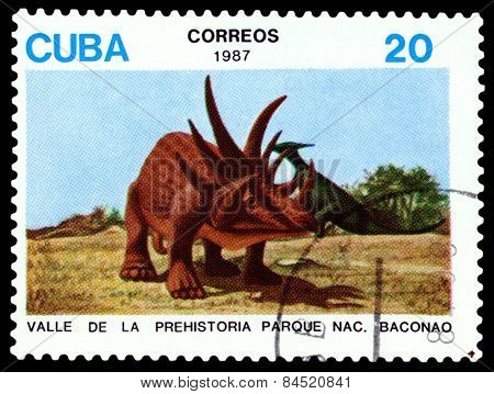 Vintage  Postage Stamp.   Dinosaur.1.