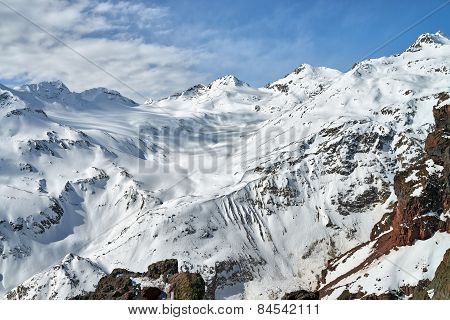 Mountain Baksan Valley, Elbrus And Cheget, Russia.