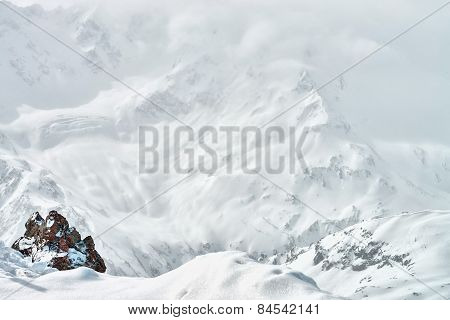 Mountain Baksan Valley, Elbrus And Cheget, Russia.