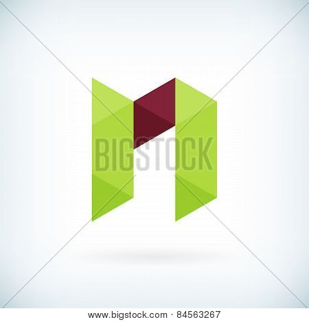 Modern Letter N Icon Flat Design Element Template
