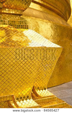 Pavement Gold       In    Thailand Incision Of  Temple