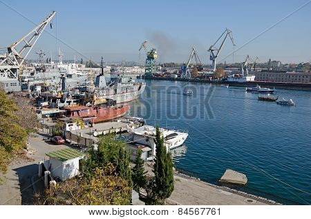 Warships Of The Russian Navy At The Pier